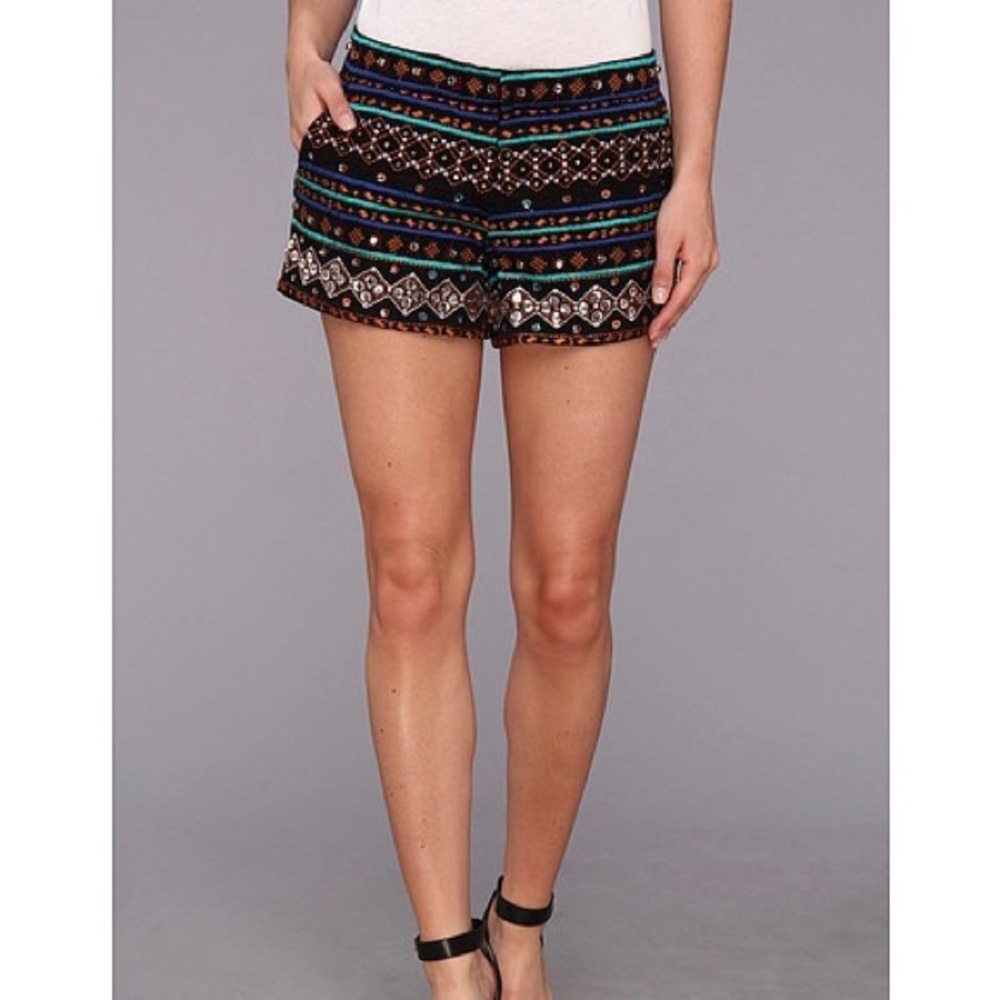 Lucky Brand embroidered beaded & sequined shorts